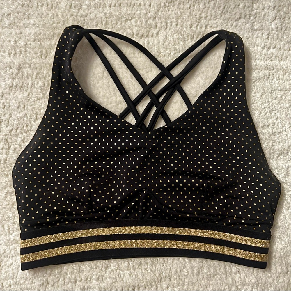 Blacks and gold sports bra NWOT